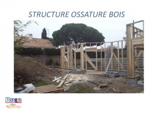Structure ossature bois pour extension